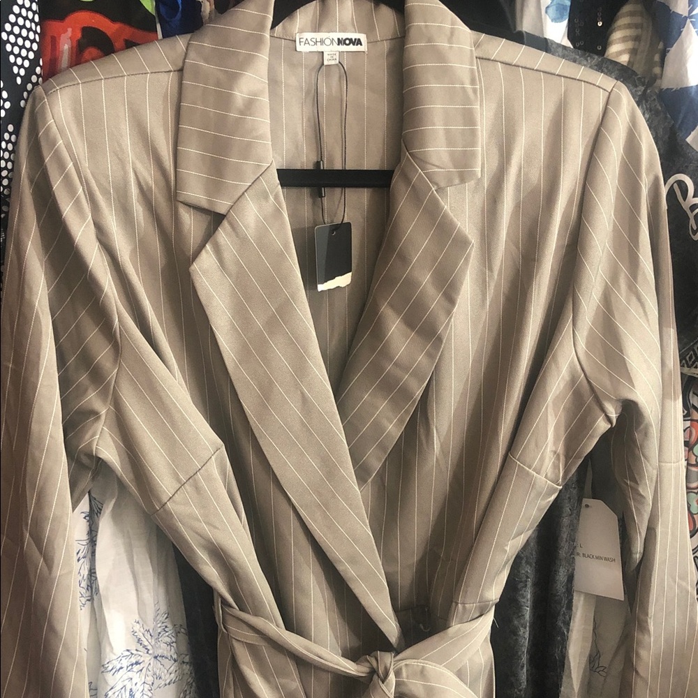 Fashion Nova Coat Dress With Call Out Of Threaded Loop Broke